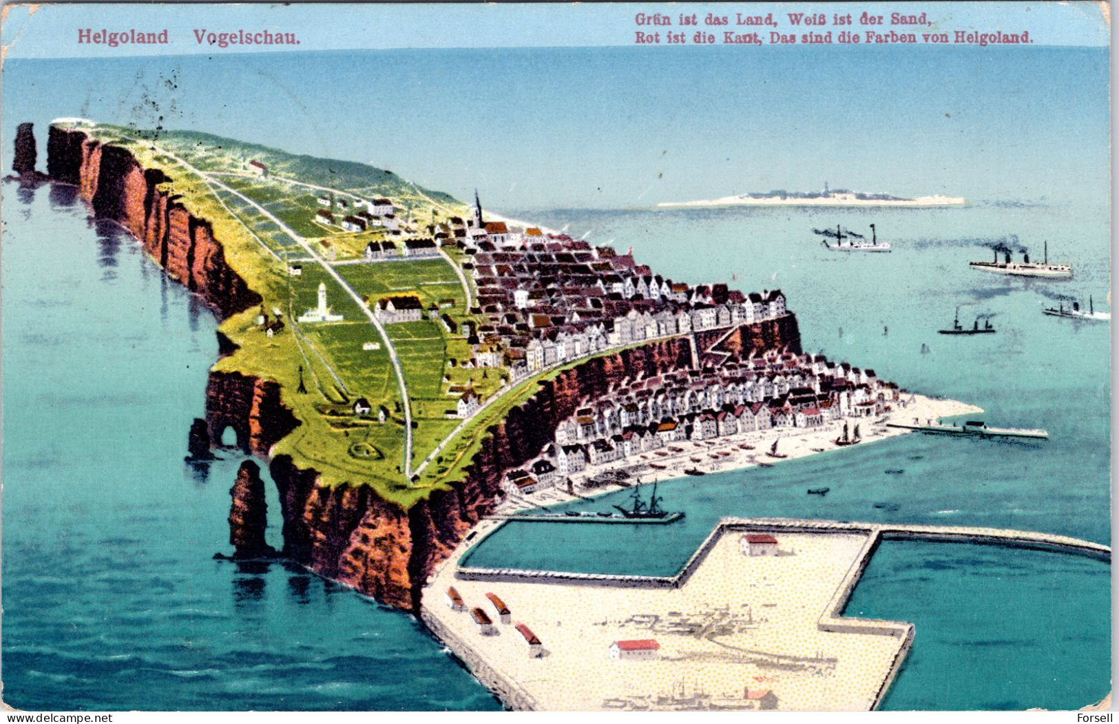 Helgoland , Vogelschau (F.Schensky) (Sonder Stempel: 1925) - Helgoland