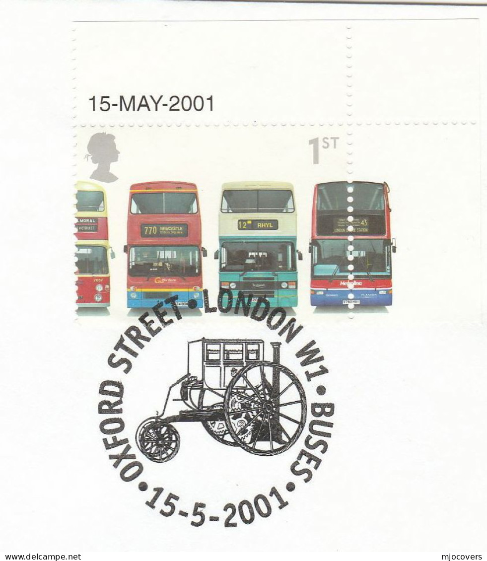 Cover BUS Trevithick LONDON STEAM CARRIAGE Anniv OXFORD ST GB Buses Stamps Fdc - Bussen