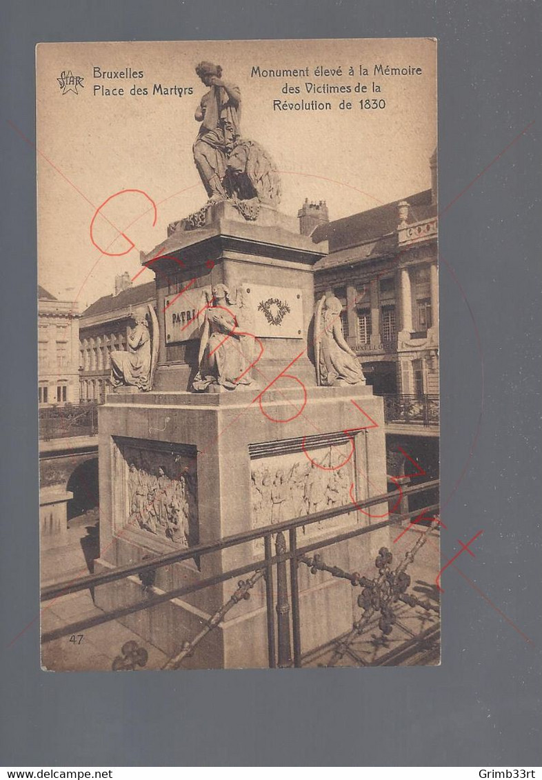 Bruxelles - Place Des Martyrs - Monument élevé à La Mémoire Des Victimes De La Révolution De 1830 - Postkaart - Monumenti, Edifici