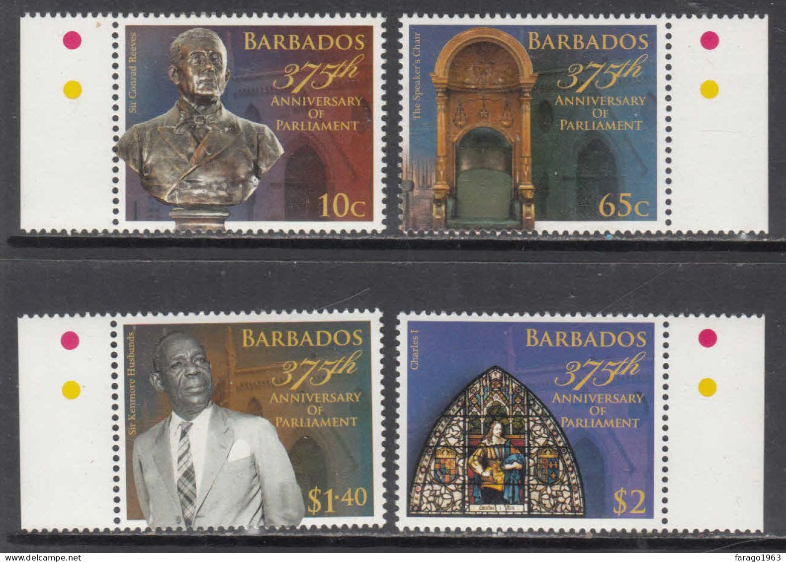 2014 Barbados Parliament Democracy Complete Set Of 4 MNH - Barbades (1966-...)