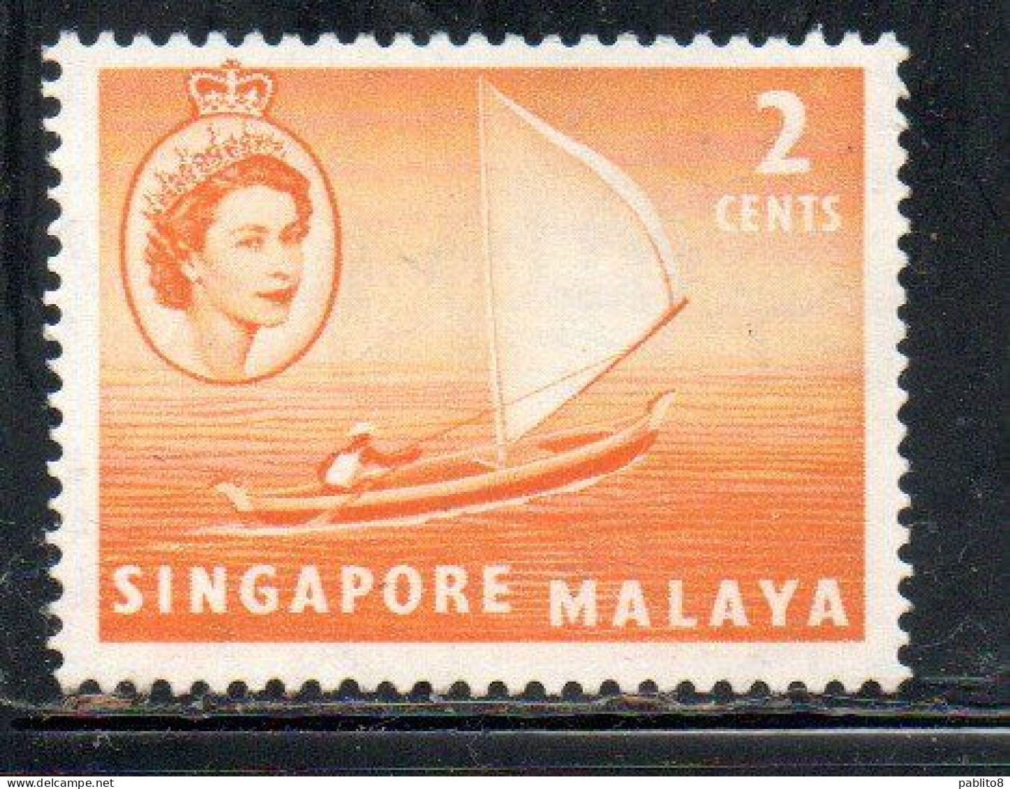 SINGAPORE MALAYA MALAISIE MALESIA 1955 MALAY KOLEK 2c USATO USED OBLITERE' - Singapour (...-1959)