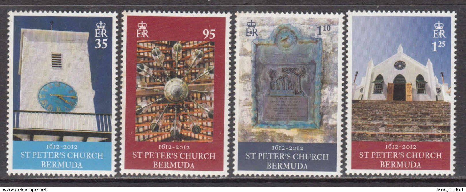 2012 Bermuda St. Peter's Church Complete Set Of 4 MNH - Bermudes