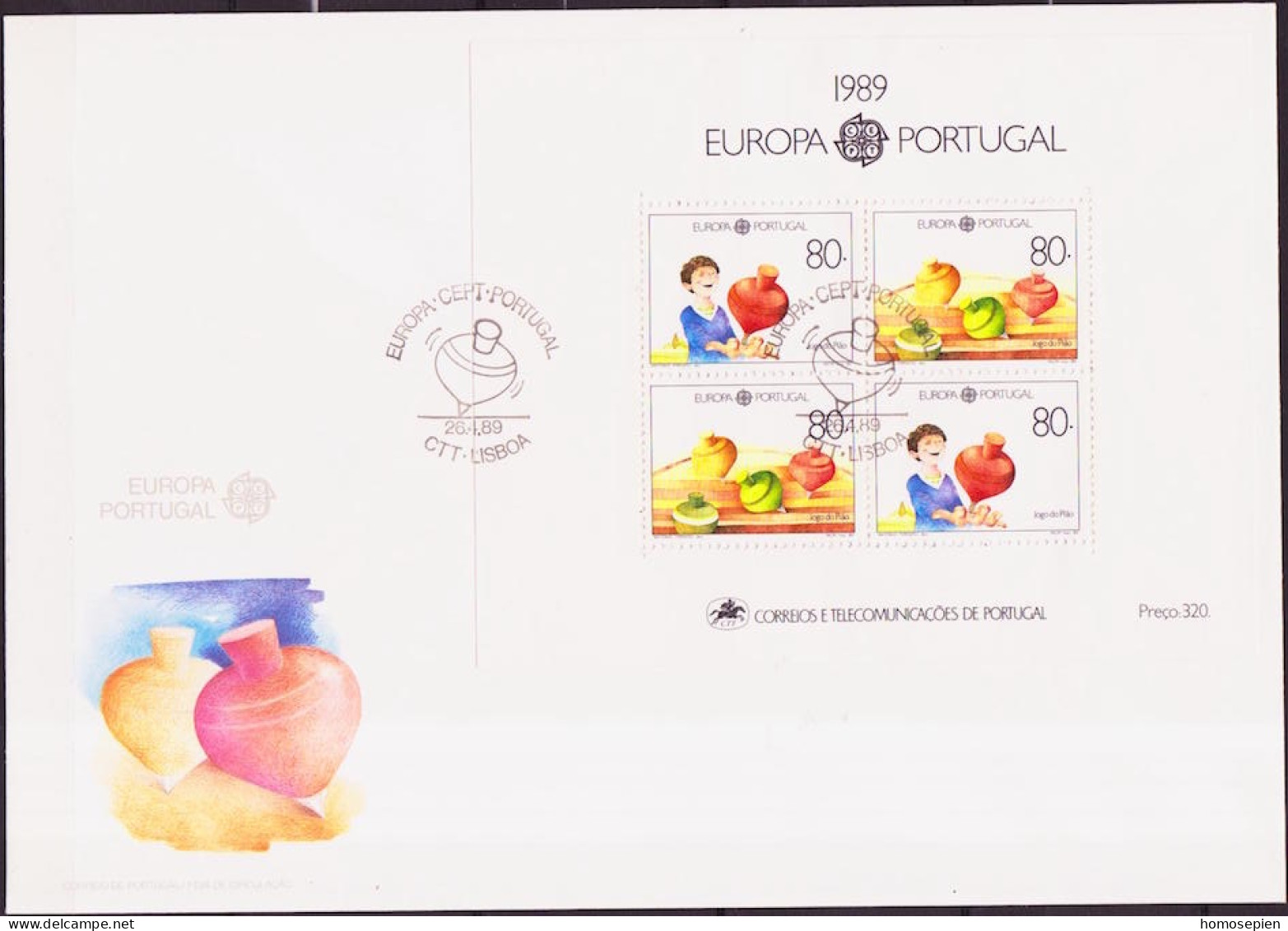 Portugal FDC 1989 Y&Tn°BF65 - Michel N°B64 - EUROPA - FDC