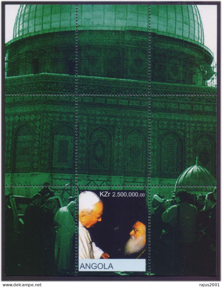 Dome Of The Rock, Al-Aqsa Omar Mosque, Al-Quds Palestine, Islam, Islamic, Religion, Pope Visit Israel, Angola MS MNH - Islam