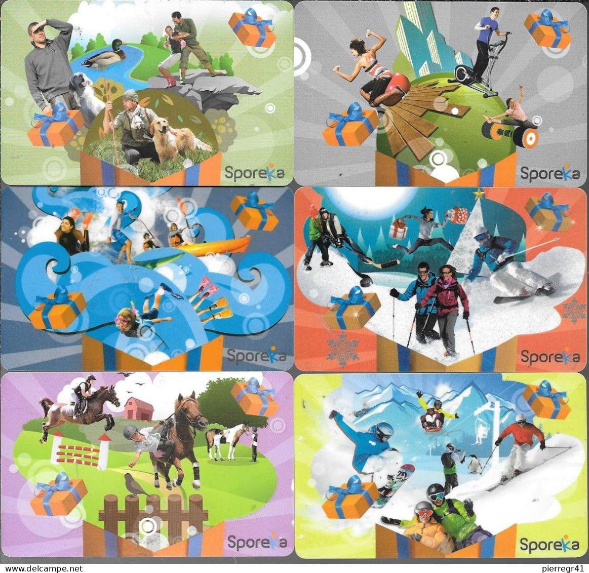 12-CARTES-GIFT-SPOREKA-15€ &30€-2010--Toutes Differentes-TBE- - Treuekarten