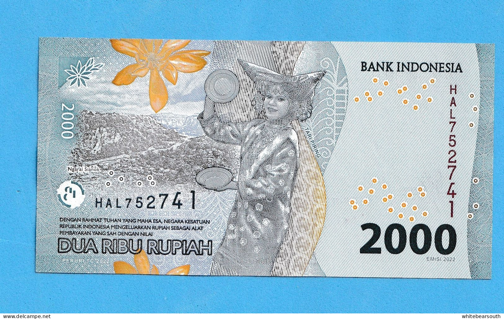 2022 Indonesia 2000 Rupiah UNC NEGARA REPUBLIC DUA RIBU RUPIAH BANKNOTE BILLETE - Sonstige – Asien