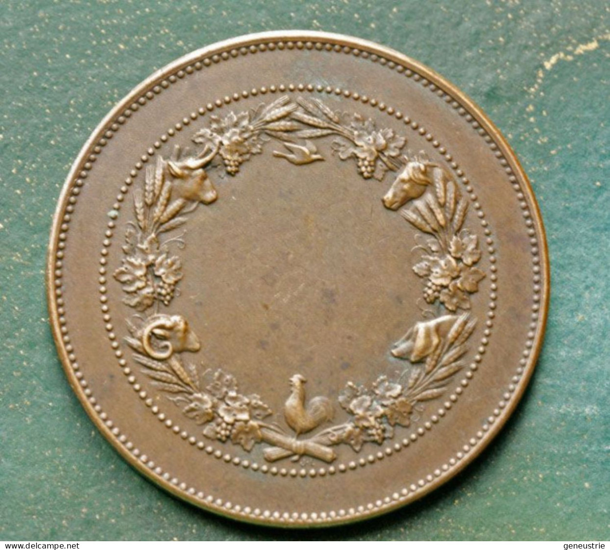 Médaille Vierge De Recompense De Concours Agricole (ou Comice) En Bronze XIXe - Grav. J. Lagrange - Firma's