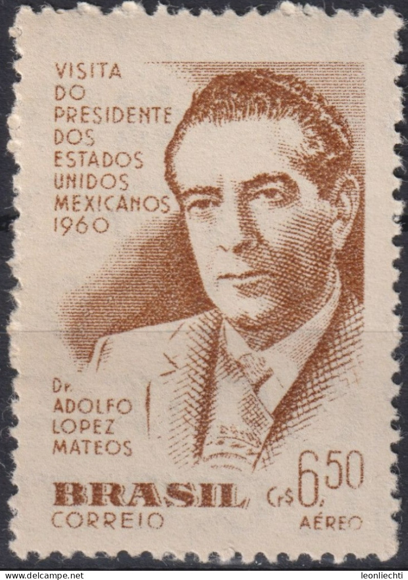 1960 Brasilien AEREO ** Mi:BR 973, Sn:BR C92, Yt:BR PA80, Adolfo López Mateos - Unused Stamps