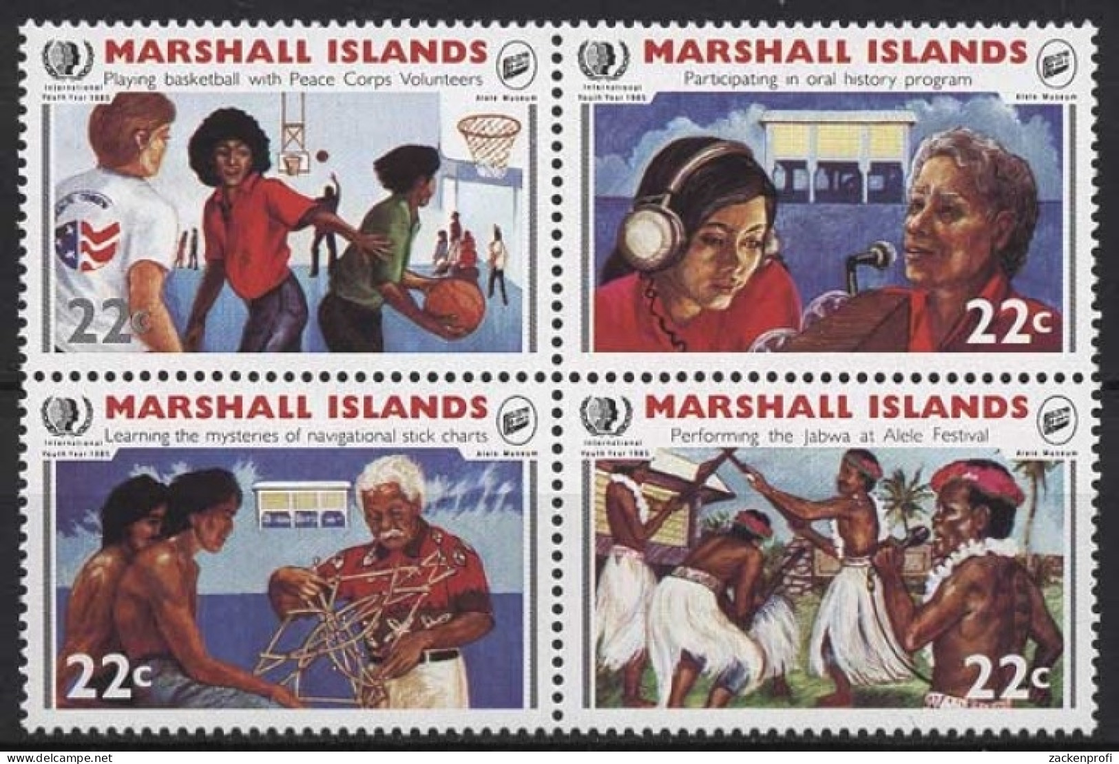 Marshall-Inseln 1985 Internationales Jahr Der Jugend 54/57 ZD Postfrisch - Marshallinseln
