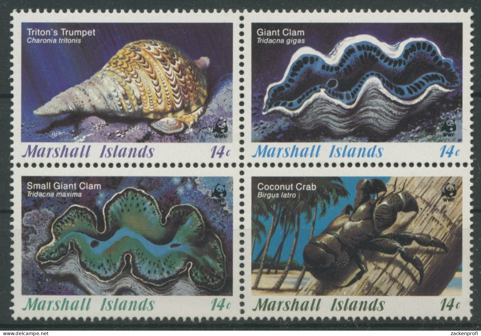Marshall-Inseln 1986 WWF Meerestiere 73/76 ZD Postfrisch - Marshall