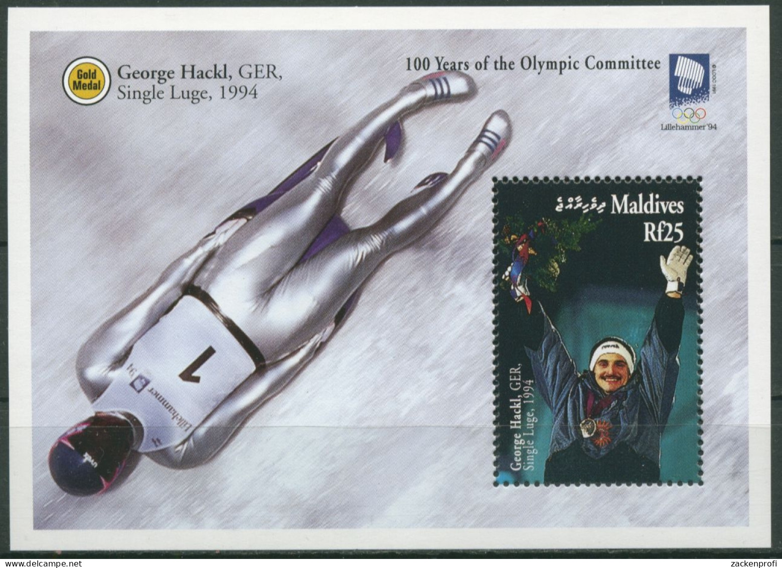 Malediven 1994 100 Jahre IOC: Georg Hackel Block 318 Postfrisch (C6991) - Maldivas (1965-...)