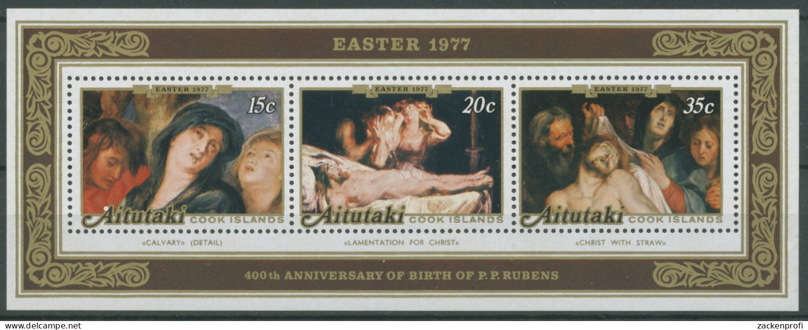 Aitutaki 1977 Ostern Gemälde Rubens Block 14 Postfrisch (C28618) - Aitutaki