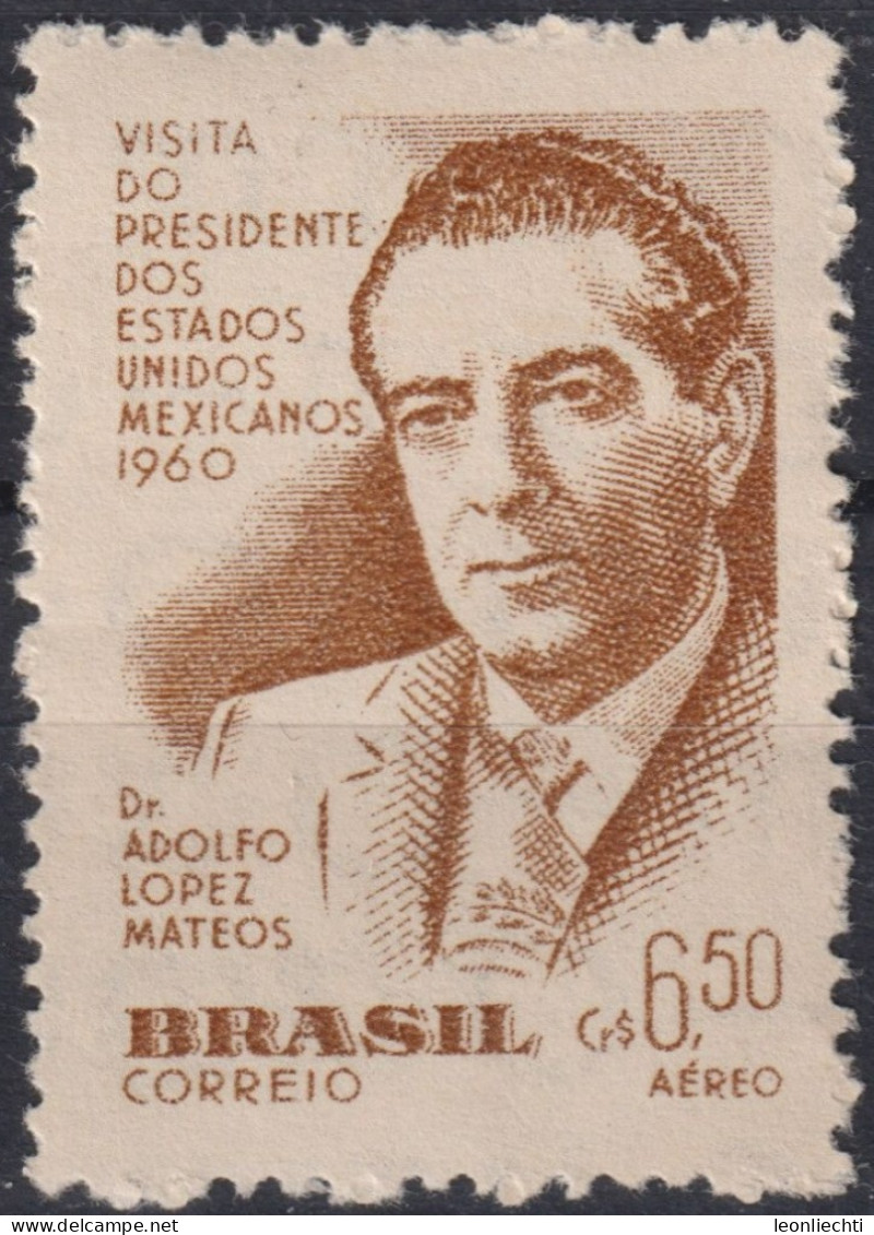 1960 Brasilien AEREO ** Mi:BR 973, Sn:BR C92, Yt:BR PA80, Adolfo López Mateos - Ungebraucht