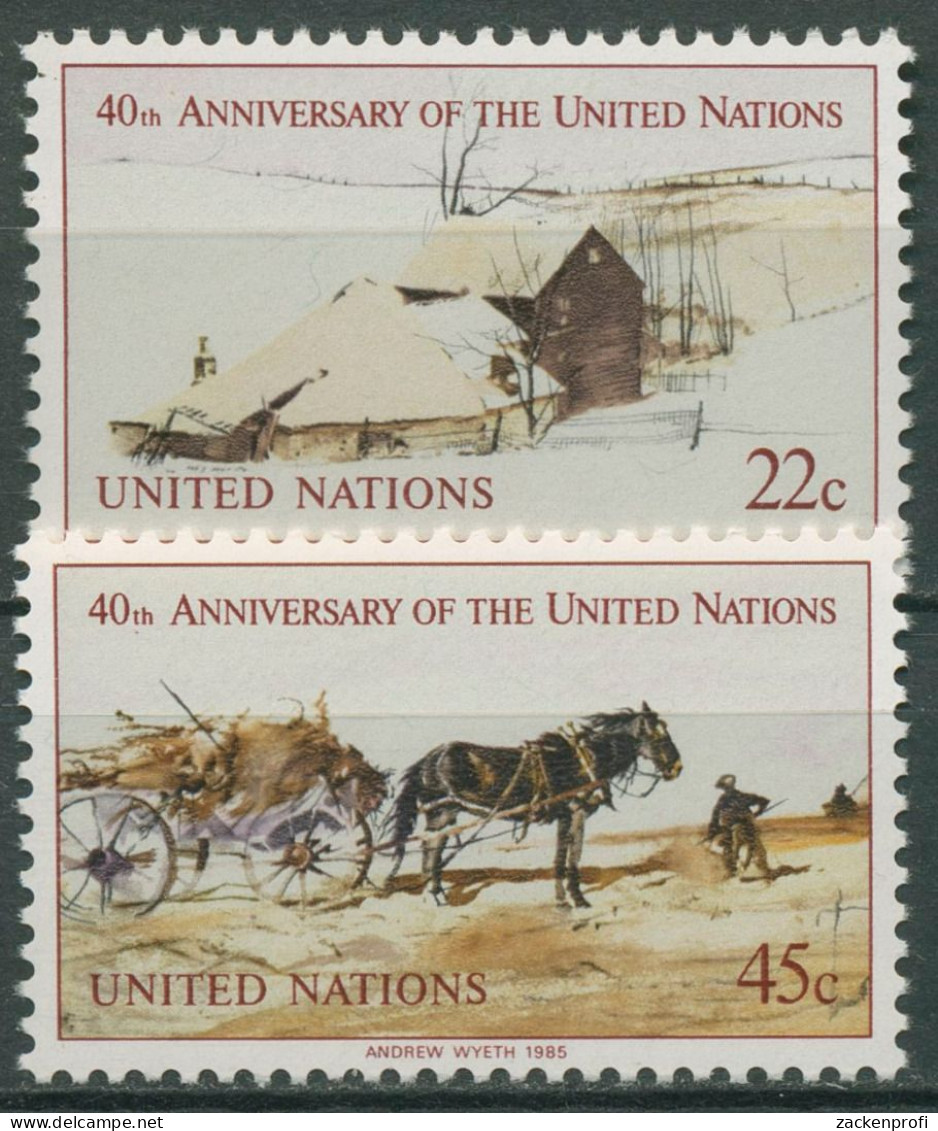 UNO New York 1985 40 Jahre Vereinte Nationen Gemälde 470/71 A Postfrisch - Nuevos