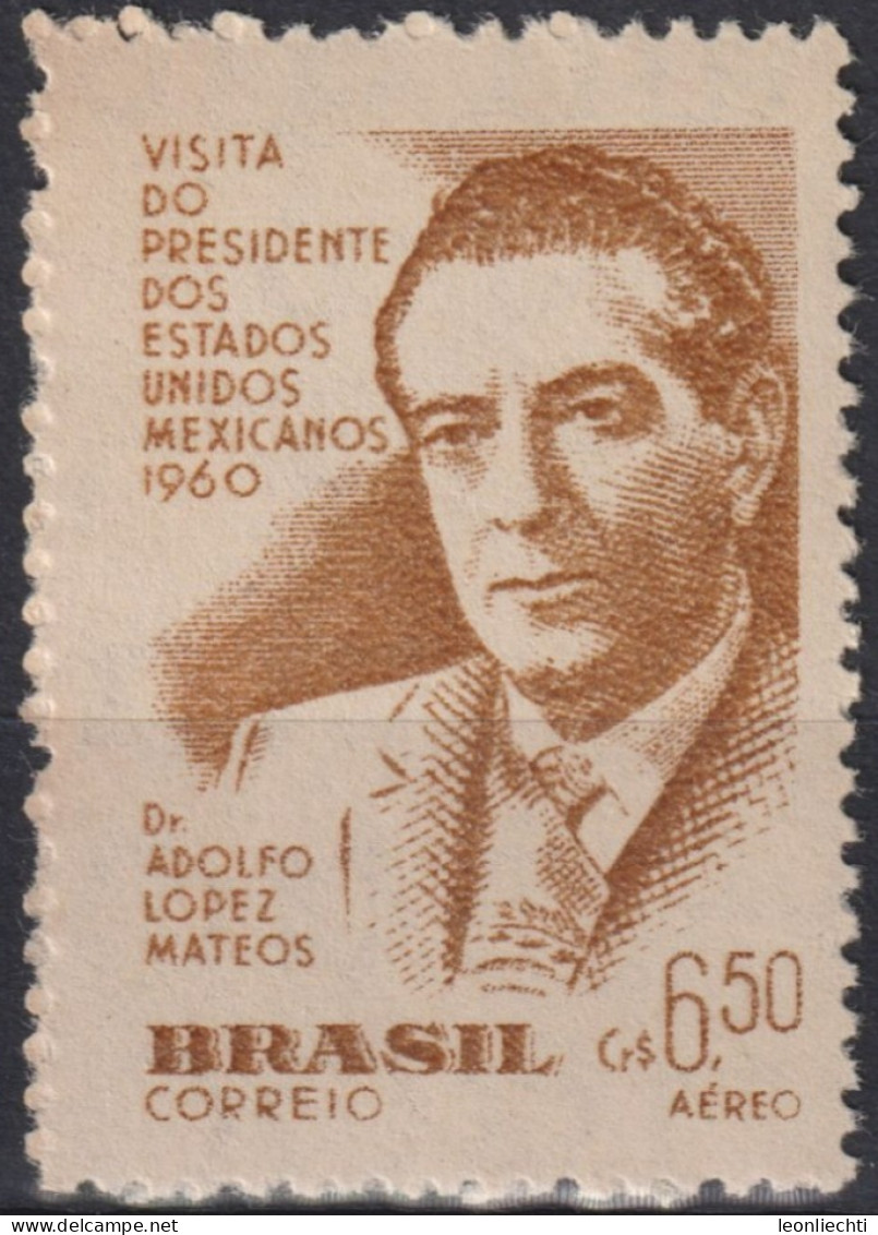 1960 Brasilien AEREO ** Mi:BR 973, Sn:BR C92, Yt:BR PA80, Adolfo López Mateos - Aéreo