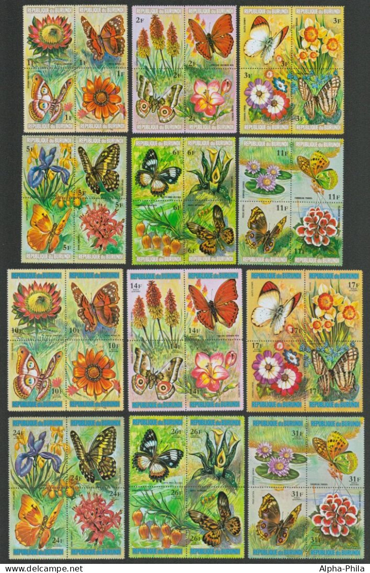 Burundi 1973 - Mi-Nr. 963-1010 ** - MNH - Schmetterlinge / Butterflies - Nuovi