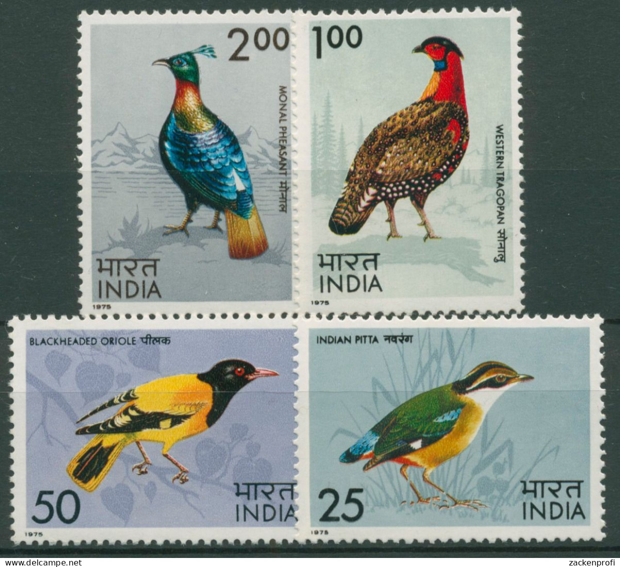 Indien 1975 Tiere Vögel Pirol Fasan 625/28 Postfrisch - Neufs