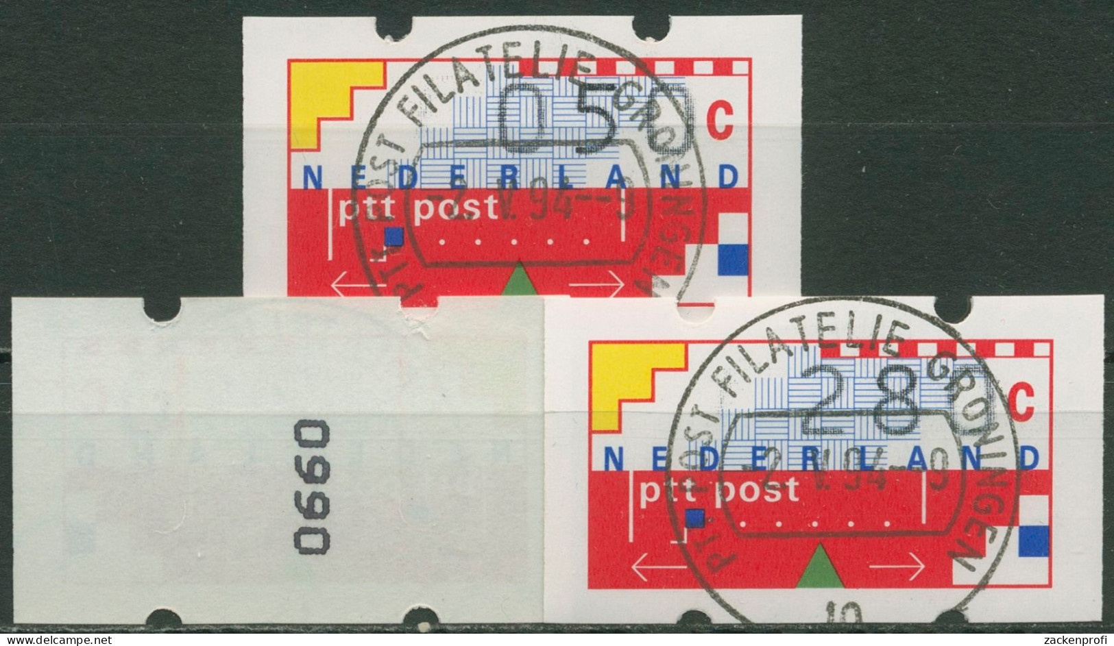 Niederlande ATM 1989 Graphik, Verdsandstellensatz ATM 1 VS 6 Mit Nr. Gestempelt - Usados