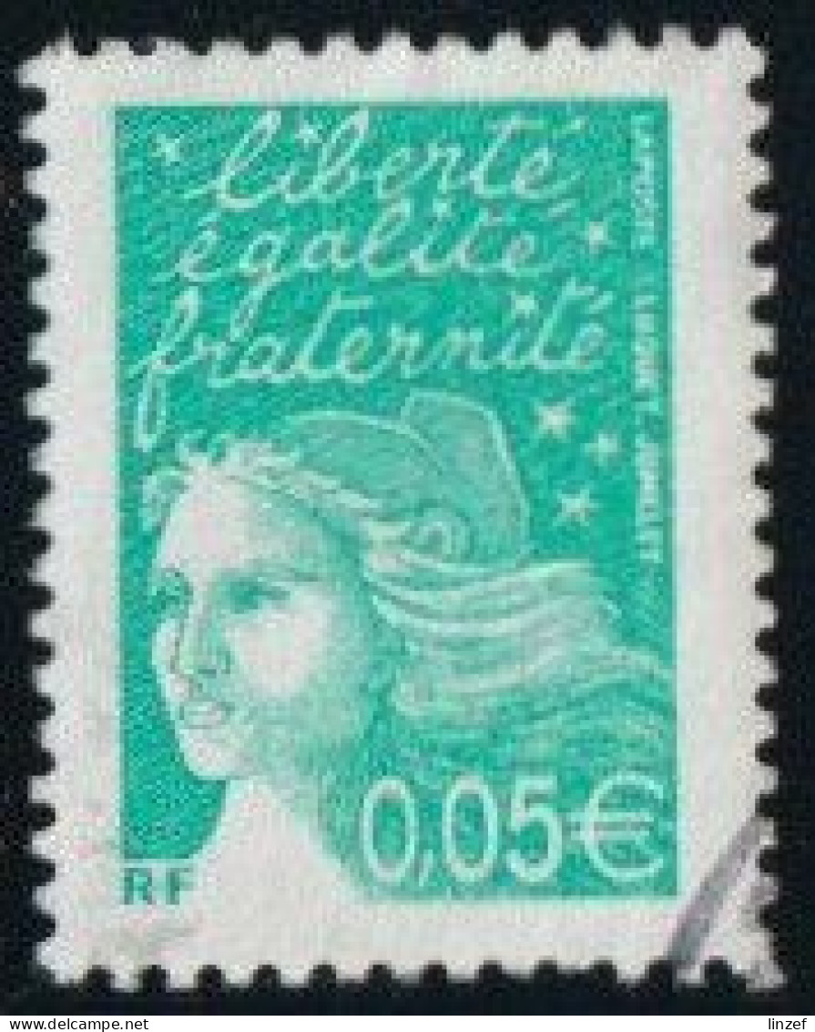 France 2002 Yv. N°3445 - 5c Vert-émeraude - Oblitéré - 1997-2004 Marianne Du 14 Juillet