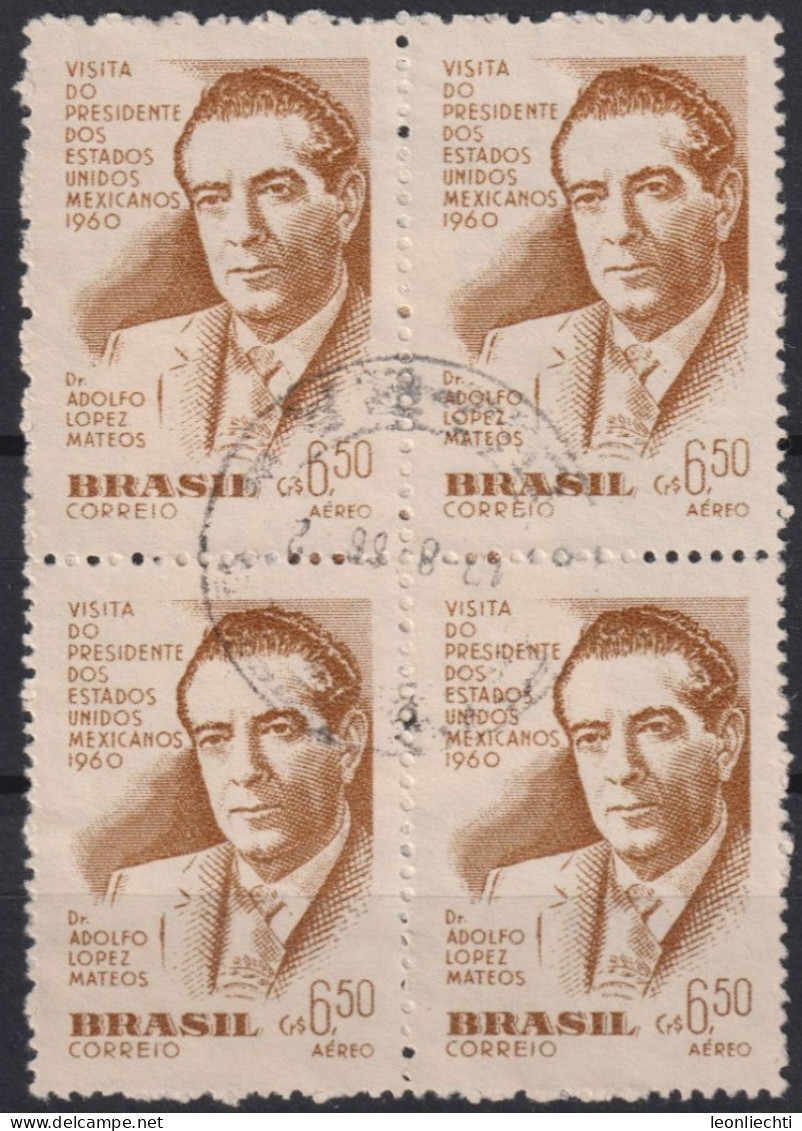 1960 Brasilien AEREO ° Mi:BR 973, Sn:BR C92, Yt:BR PA80, Adolfo López Mateos - Used Stamps