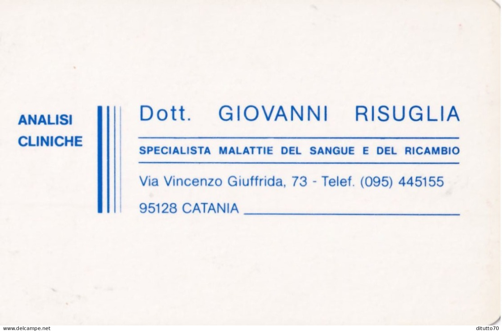 Calendarietto - Analisi Cliniche - Specialista - Specialista Malattie Del Sangue - Catania - Anno 1989 - Small : 1981-90