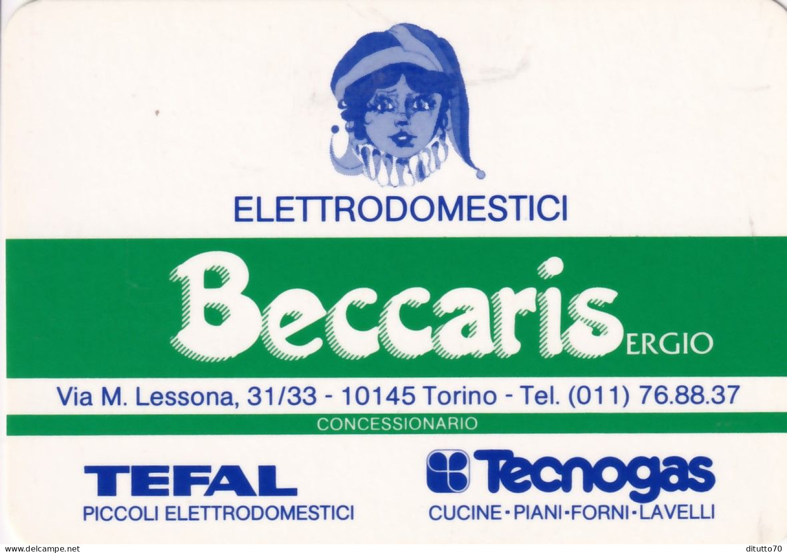 Calendarietto - Beccarisi - Tefal - Tecnogas - Torino - Anno 1989 - Petit Format : 1981-90