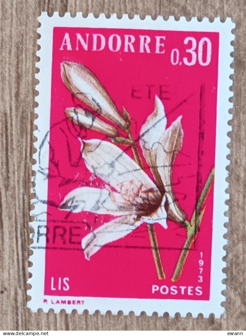 Andorre - YT N°229 - Flore / Fleurs Des Vallées / Lis - 1973 - Oblitéré - Gebraucht