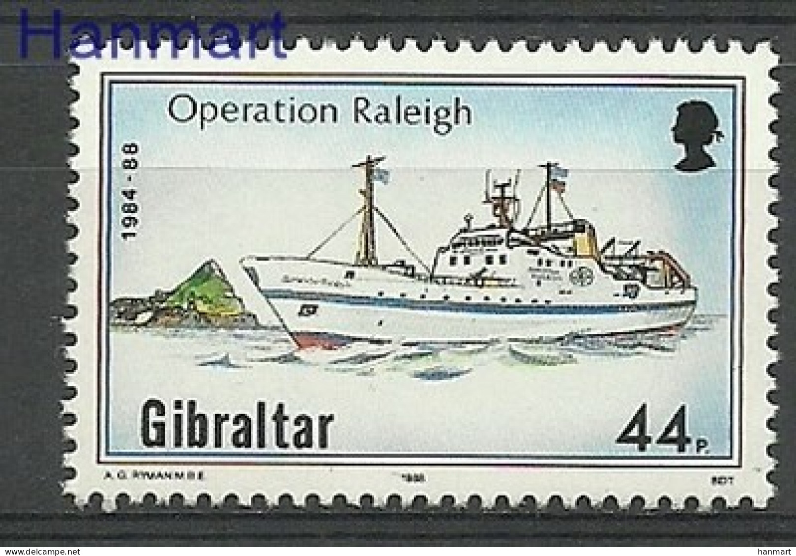 Gibraltar 1988 Mi 559 MNH  (ZE1 GIB559) - Schiffe