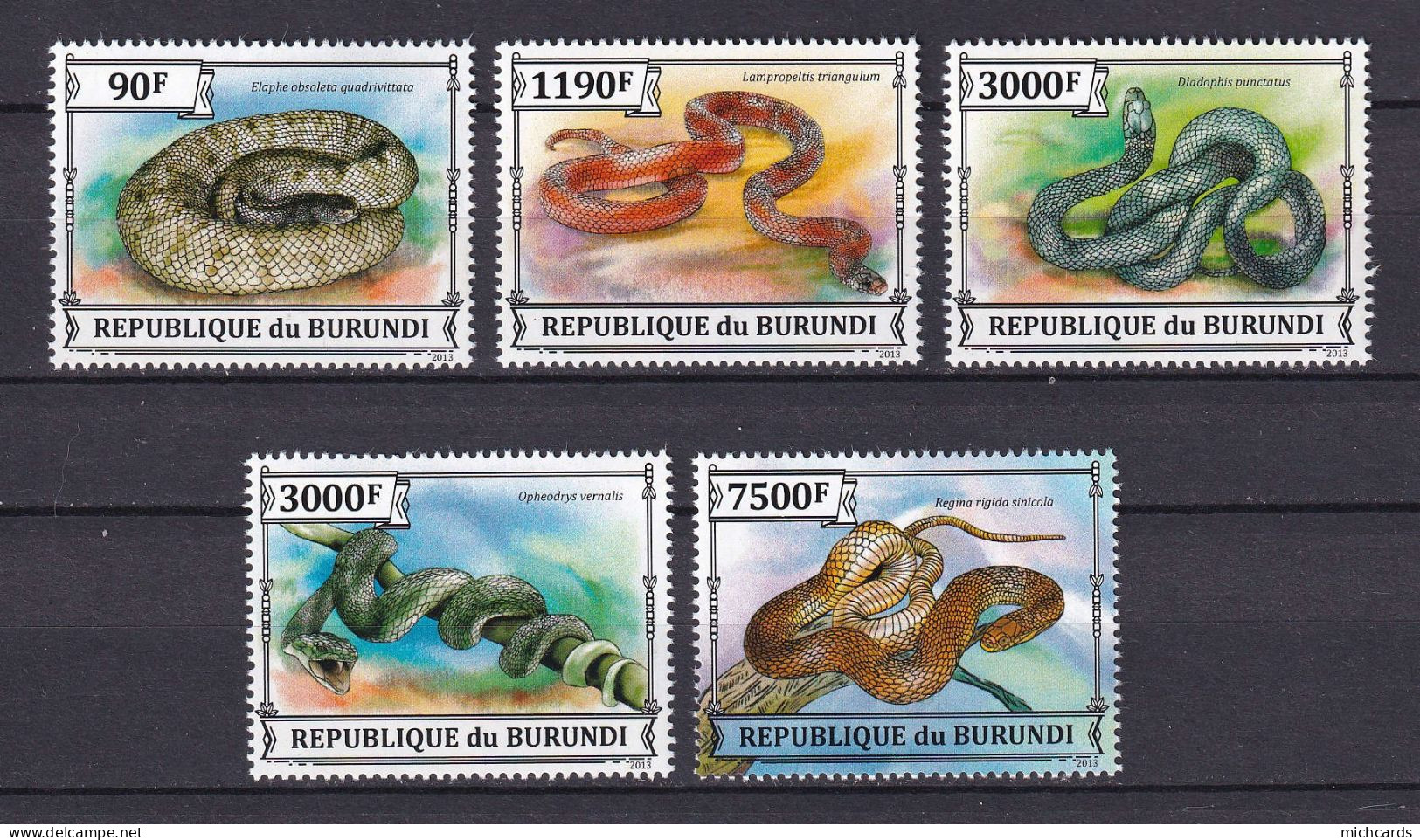 172 BURUNDI 2013 - Y&T 2170/73 Du BF 382 - Reptile Serpent - Neuf ** (MNH) Sans Charniere - Ongebruikt