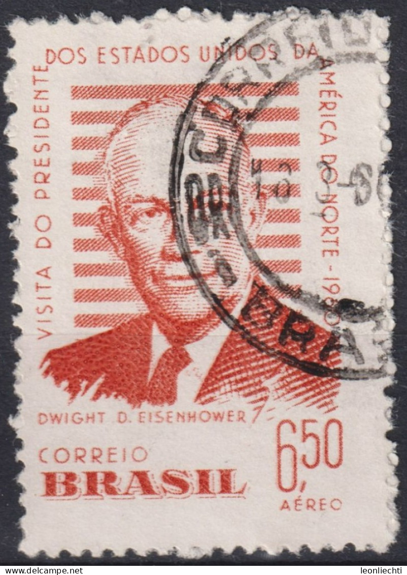 1960 Brasilien AEREO ° Mi:BR 974, Sn:BR C93, Yt:BR PA81, Visit Of Dwight D. Eisenhower To Brazil - Gebruikt