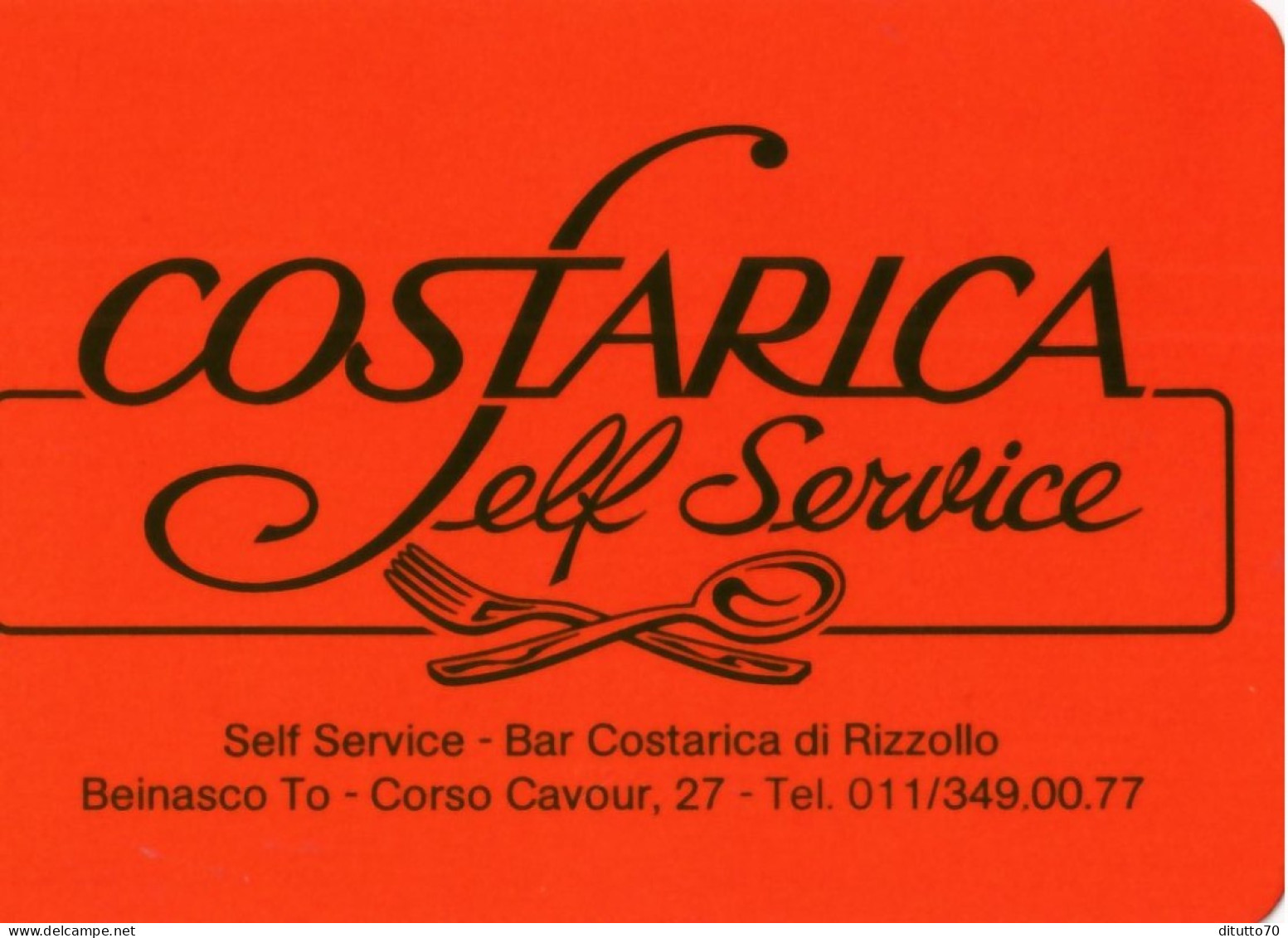 Calendarietto - Costarica - Self Service - Beinasco - Torino - Anno 1989 - Petit Format : 1981-90