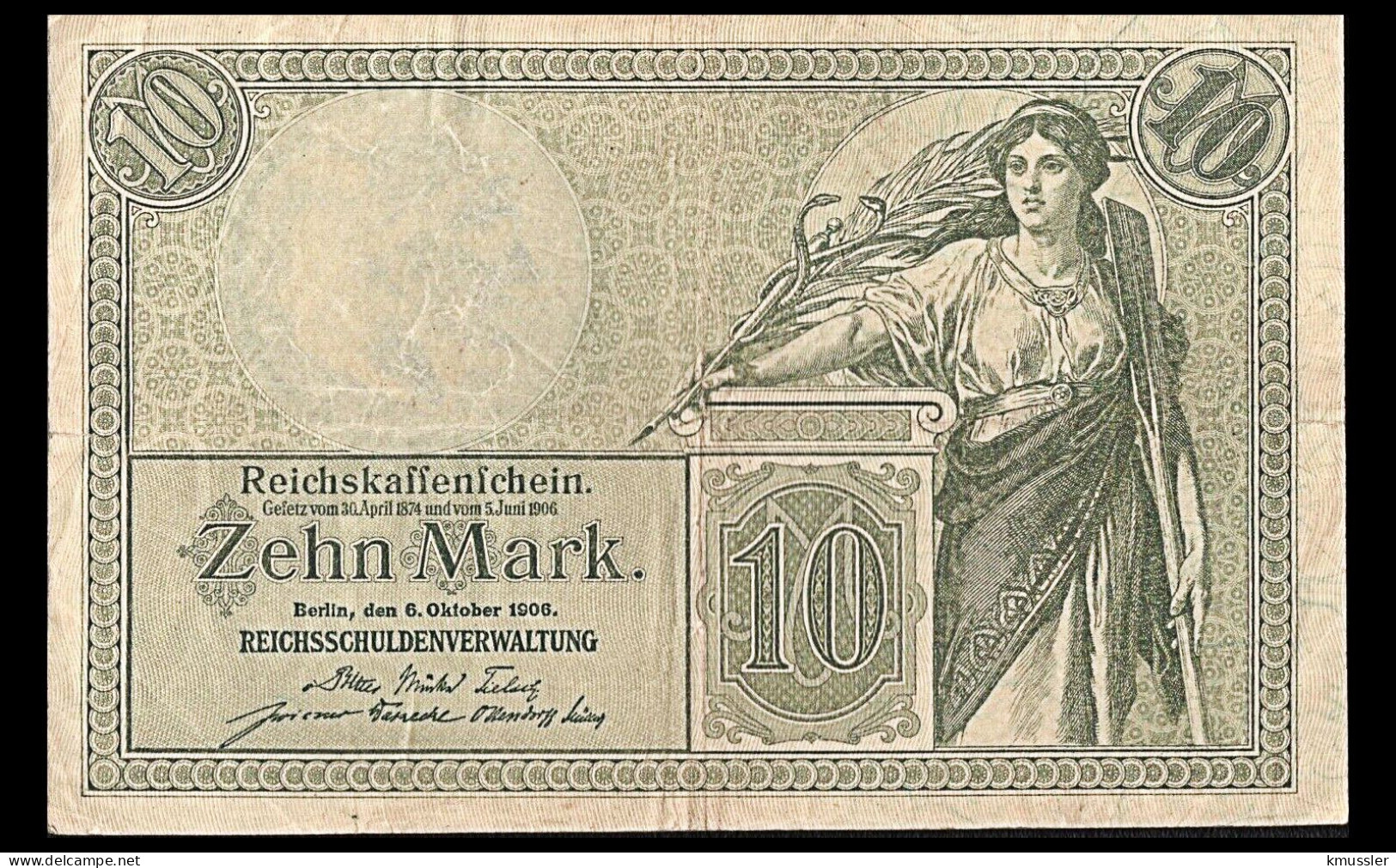 # # # Banknote Deutschland (Germany) (Dt. Reich) 10 Mark 1908 # # # - 10 Mark