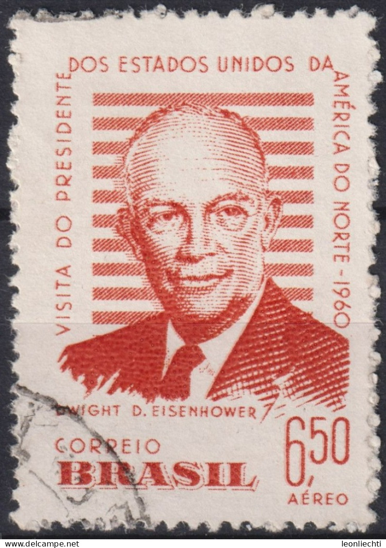 1960 Brasilien AEREO ° Mi:BR 974, Sn:BR C93, Yt:BR PA81, Visit Of Dwight D. Eisenhower To Brazil - Gebraucht