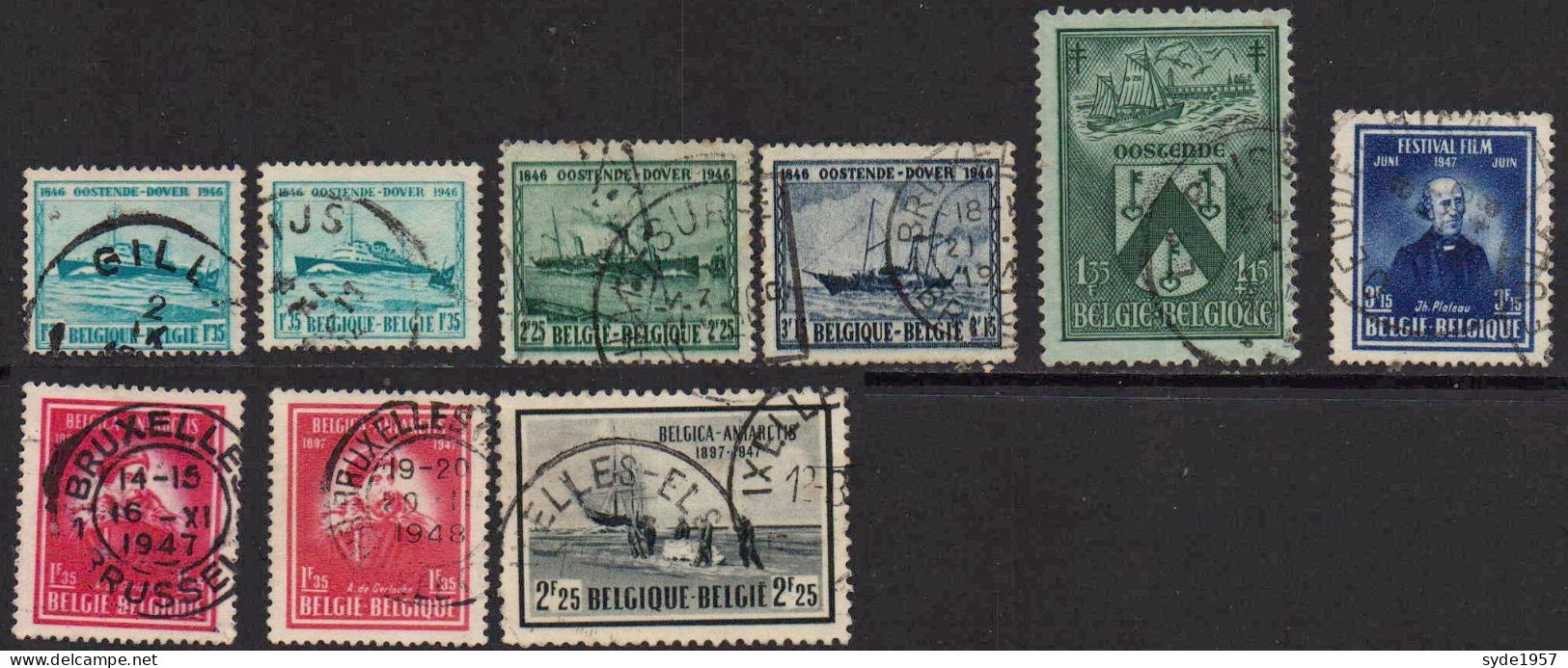 Belgique 1946 -1947  Lot De 9 Timbres N°  COB Ci-dessous - Oblitérés