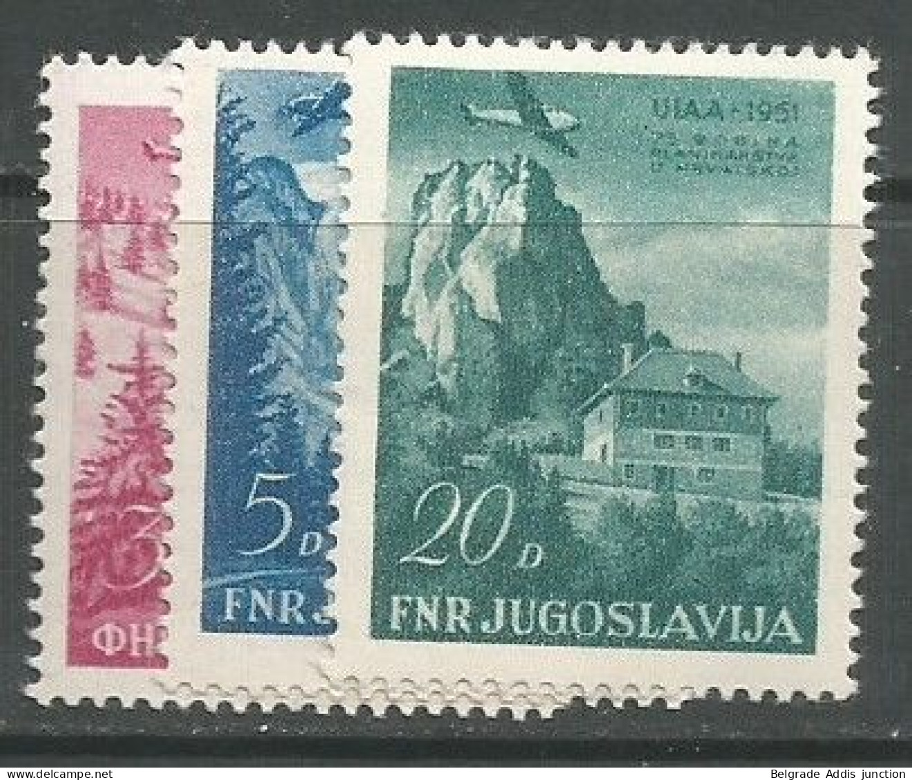 Yugoslavia Jugoslawien Airmail Mi.655/57 Complete Set Mint MH / * 1951 Michel CV: 80,00€ Planes - Poste Aérienne