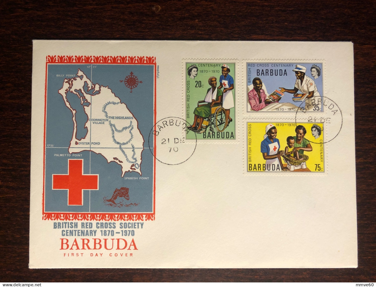 BARBUDA FDC COVER 1970 YEAR RED CROSS HEALTH MEDICINE - Barbuda (...-1981)