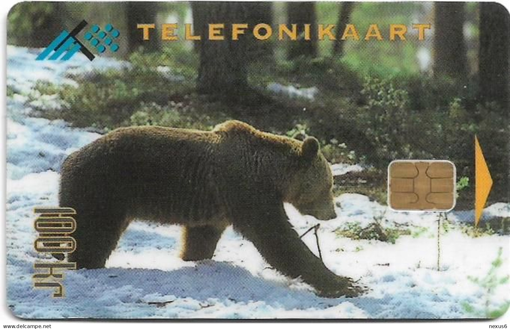 Estonia - Eesti Telefon - Animals In Wintertime - Bear - 12.1995, 100Kr, 25.000ex, Used - Estonia