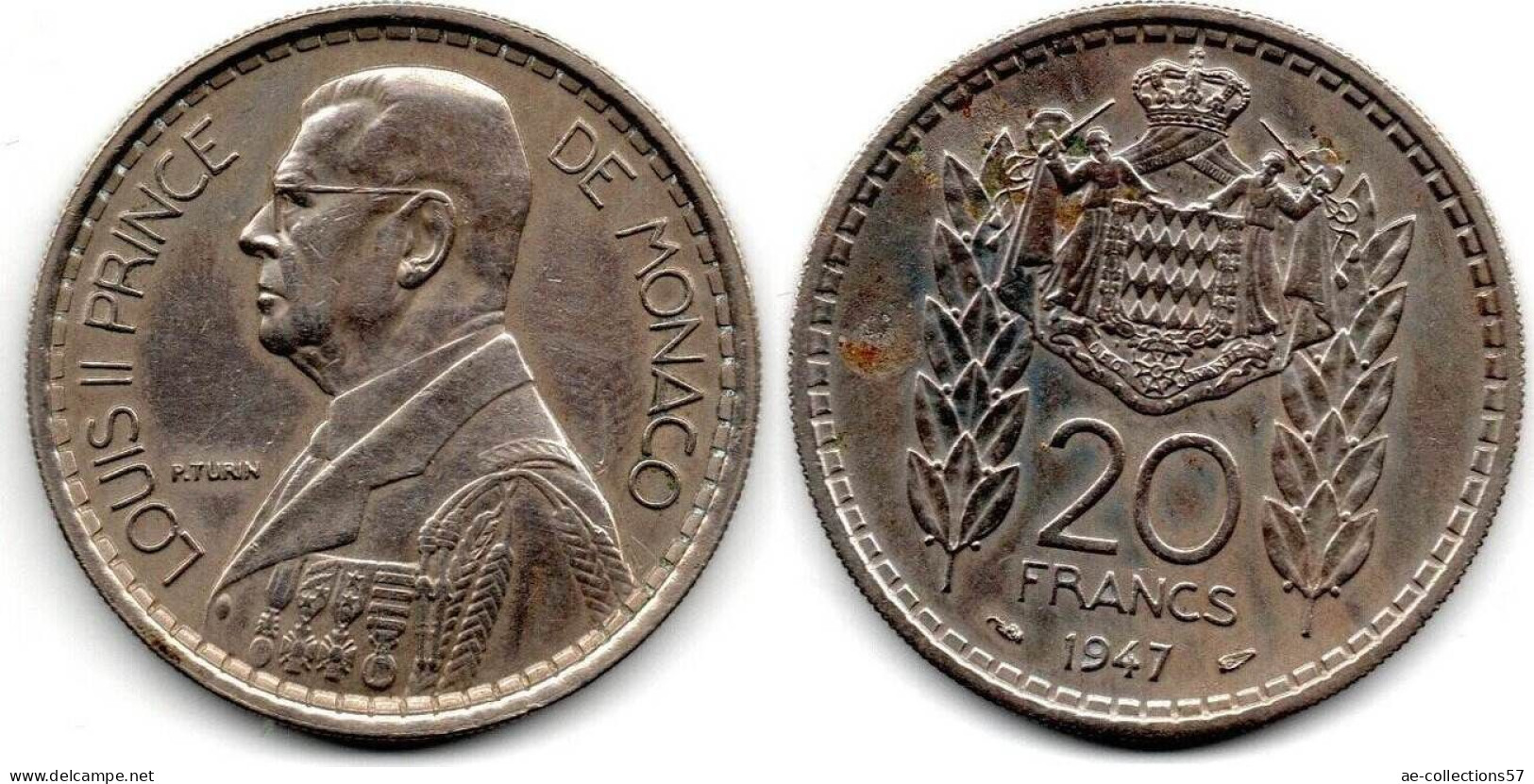 MA 31171 / Monaco 20 Francs 1947 TTB - 1922-1949 Louis II