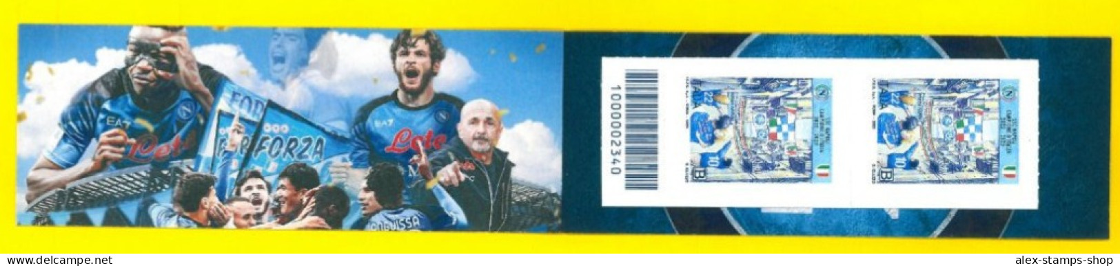 ITALIA 2023 NEW BOOKLET NAPOLI CAMPIONE D'ITALIA CON CODICE BARRE NUMERATO N.023 - Cuadernillos