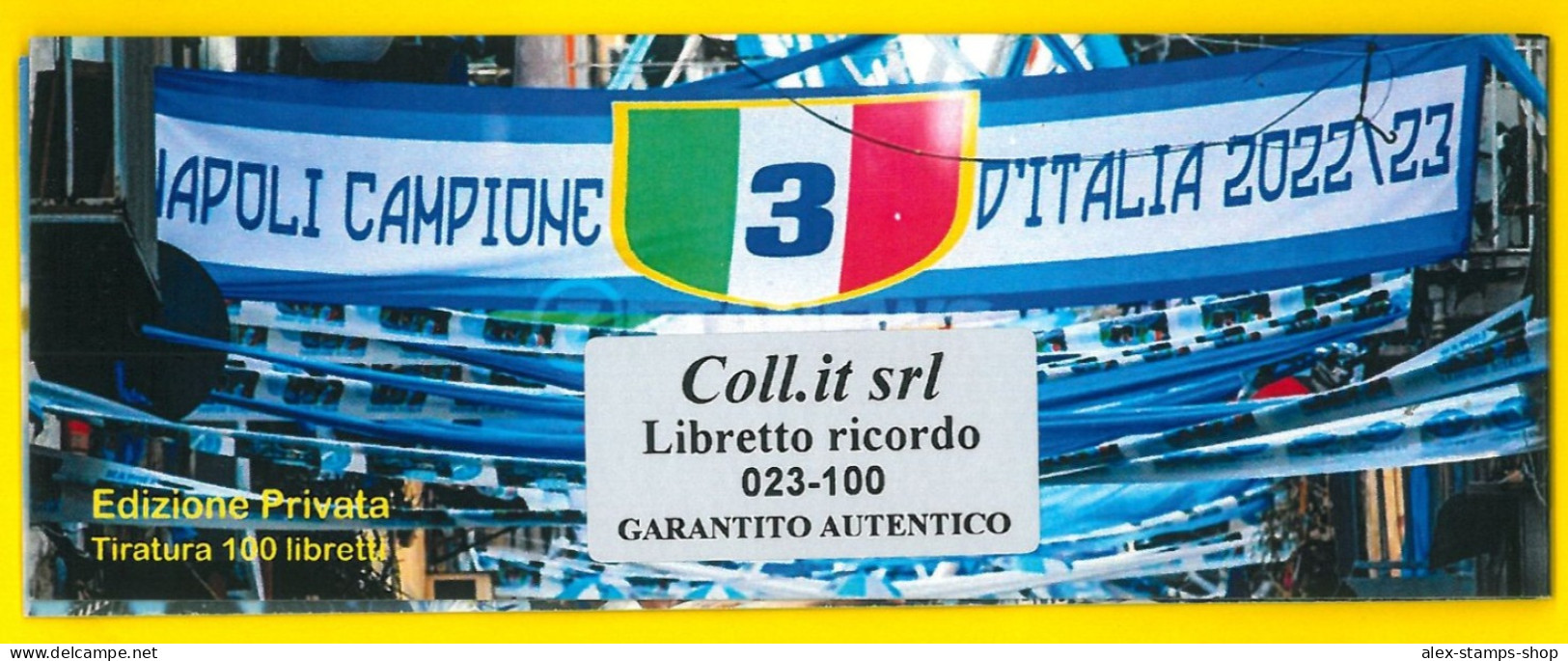 ITALIA 2023 NEW BOOKLET NAPOLI CAMPIONE D'ITALIA CON CODICE BARRE NUMERATO N.023 - Libretti