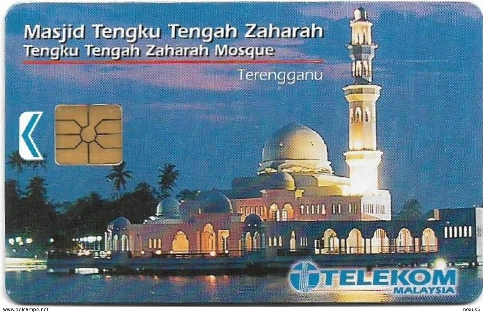 Malaysia - Telekom Malaysia (chip) - Masjid Tengah Zaharah Mosque, Chip Gem1A Symm. Black, 20RM, Used - Malaysia