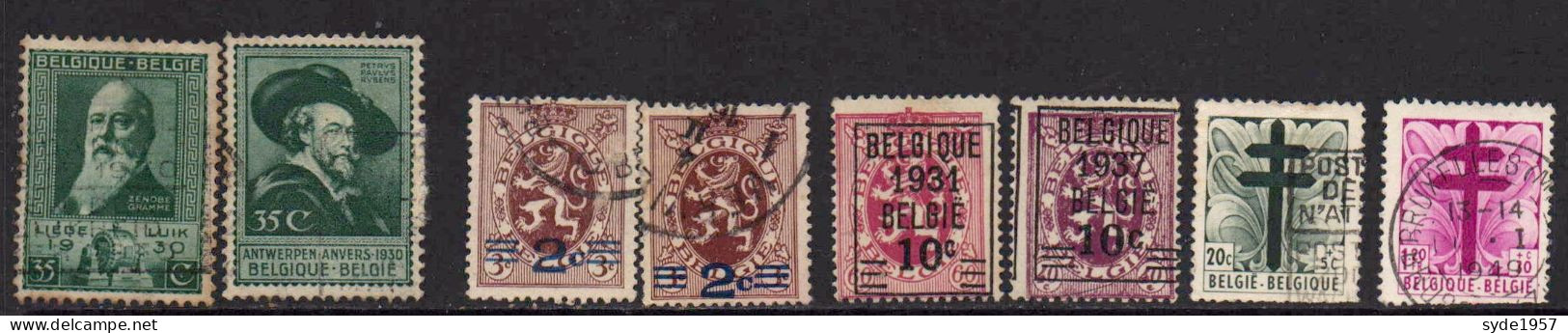 Belgique 1928 à 1948 Lot De 24 Timbres Oblitérés - N° COB Ci-dessous - Autres & Non Classés