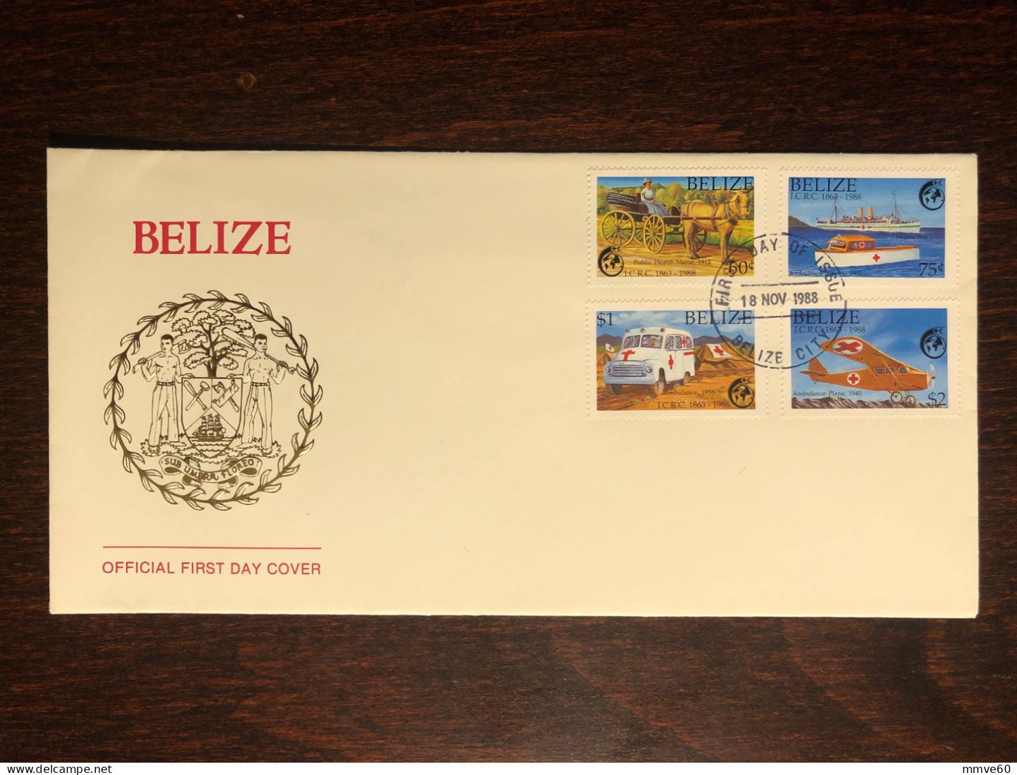 BELIZE FDC COVER 1988 YEAR RED CROSS HEALTH MEDICINE STAMPS - Belize (1973-...)