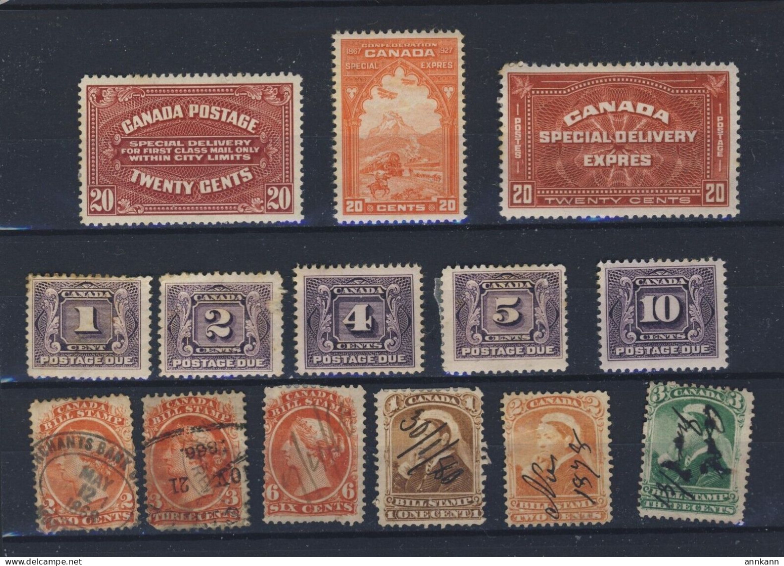 14x Canada B.O.B. Stamps; #E2-20c E3-20c E4-20c MH VF J1 To J5 +6 GV = $471.00 - Sammlungen