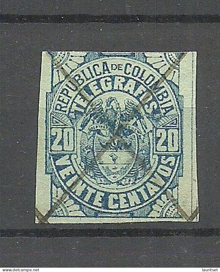 COLOMBIA 1901 Telegrafos Telegraph Stamp Telegraphe 20 Centavos Taxe, O - Colombia