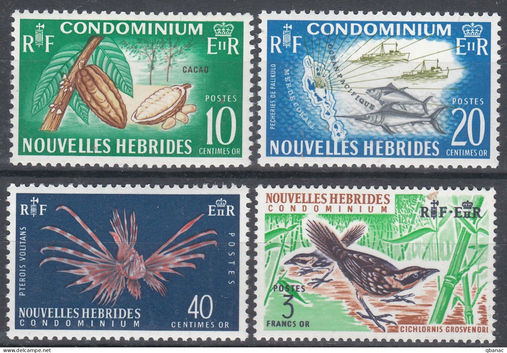 New Hebrides Nouvelles Hebrides French Legend 1965 Animals Mi#216-219 Mint Never Hinged (sans Charnieres) - Nuovi