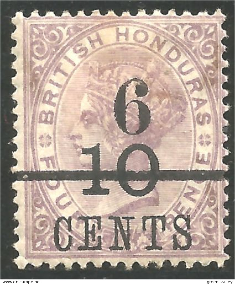 220 British Honduras 1891 Queen Victoria 5c Surcharge On 10 CENTS On 4p (BRH-47) - Brits-Honduras (...-1970)