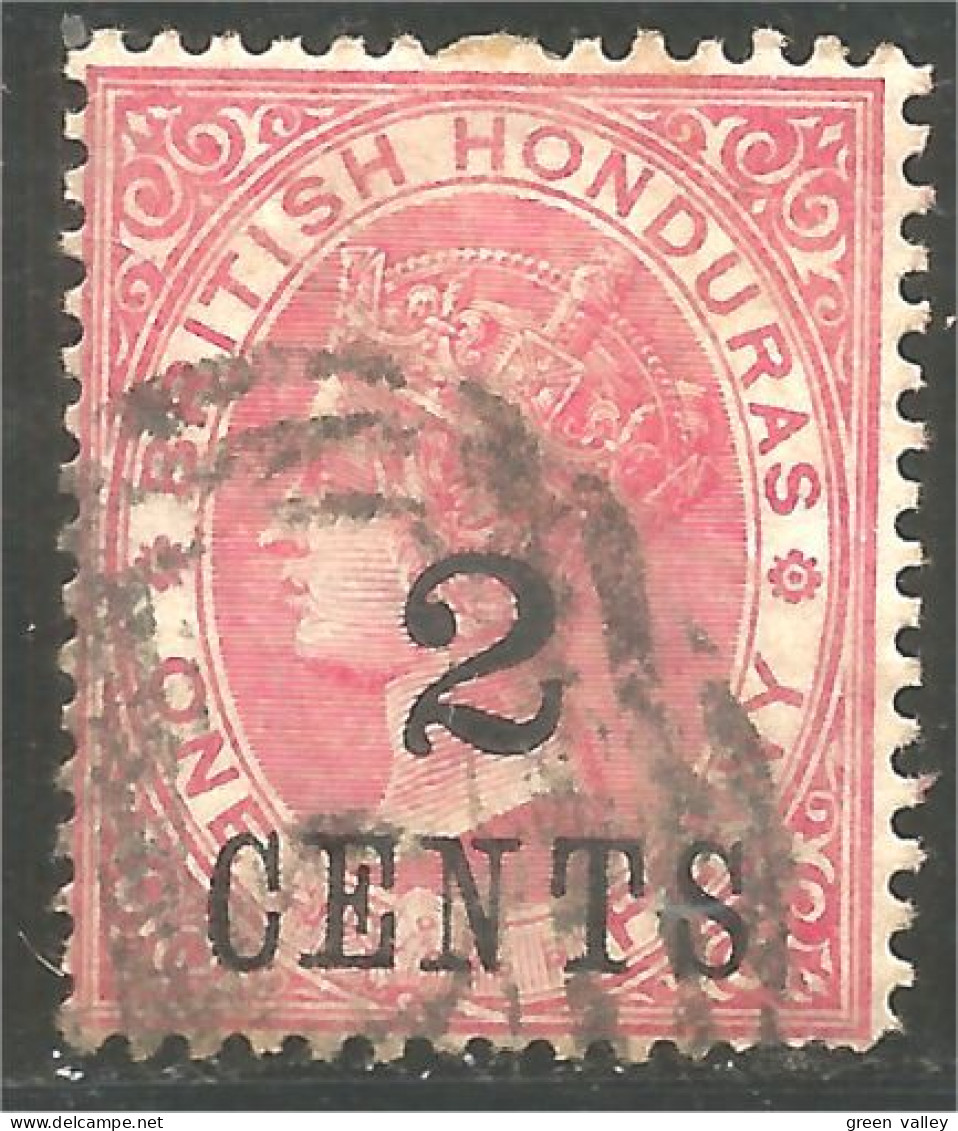 220 British Honduras 1888 Queen Victoria 2 CENTS Surcharge On 1p (BRH-45) - Honduras Británica (...-1970)