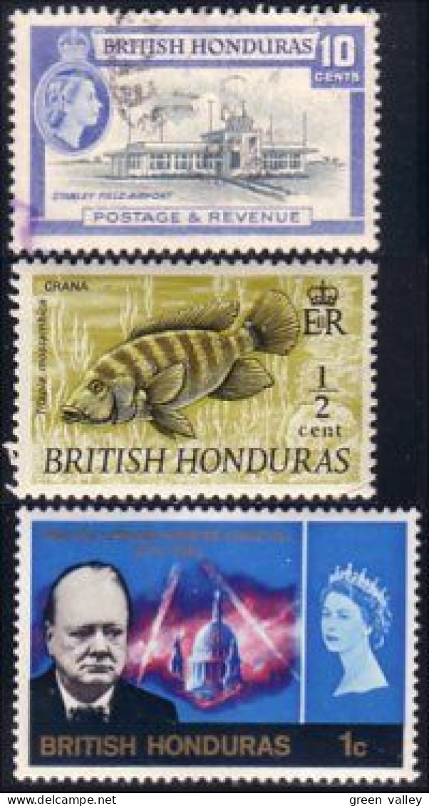 220 British Honduras 3 Timbres (BRH-34) - Honduras Britannico (...-1970)