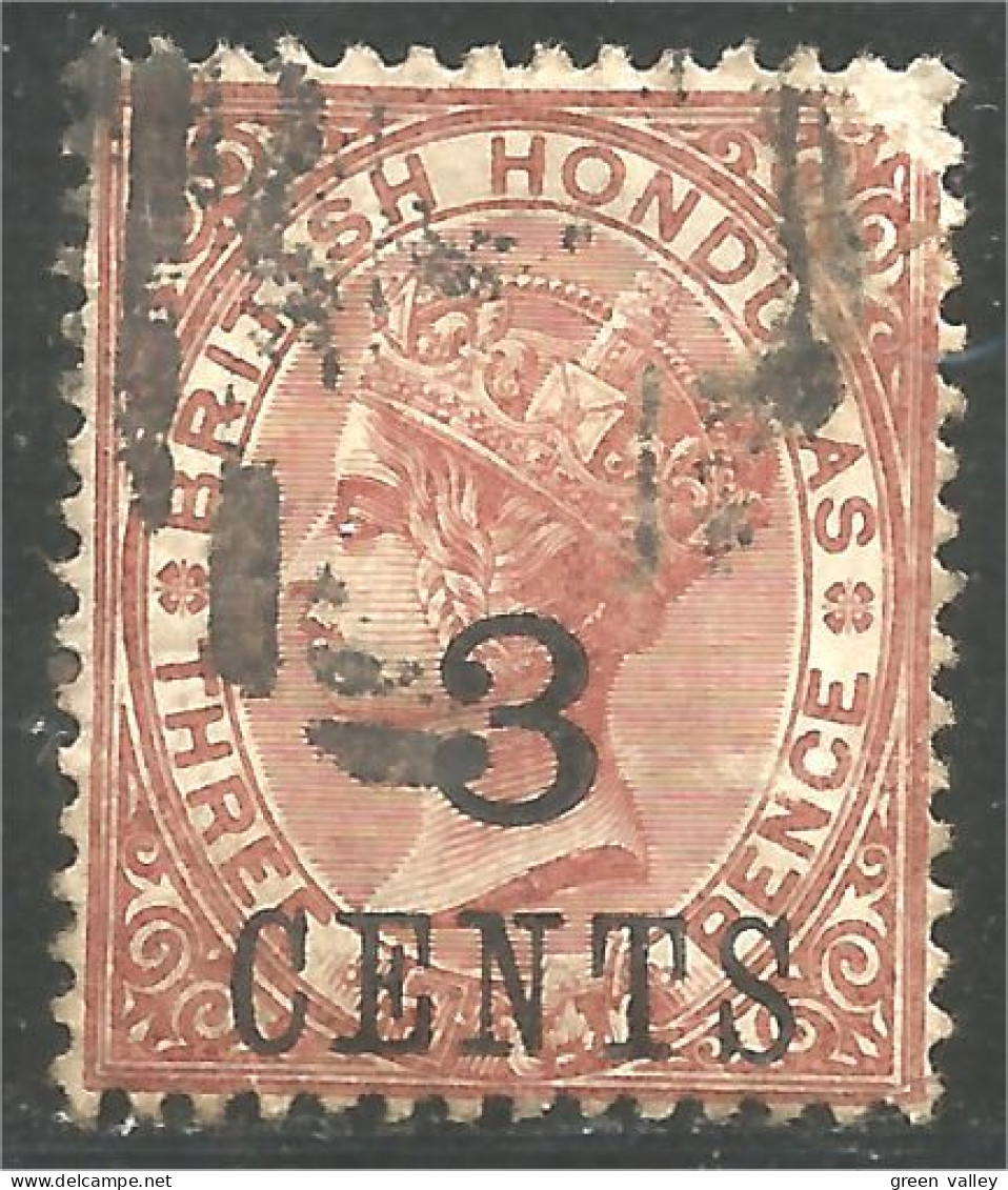 220 British Honduras 1888 Queen Victoria 3 CENTS Surcharge On 3p (BRH-46) - Honduras Británica (...-1970)